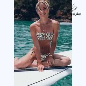 Urieo Hollow Out Tie Side Bikini Swimsuit Size L